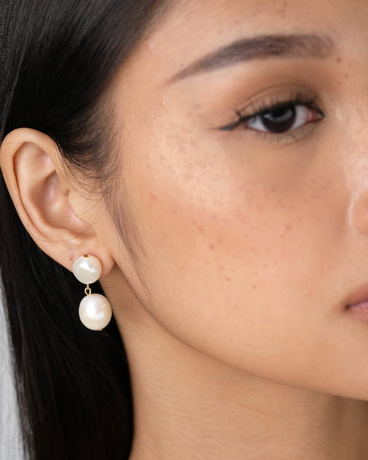 YSABELA Double Pearl Earrings