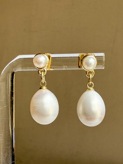 LUNA Double Pearl Earrings