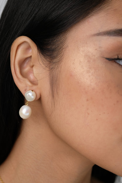 YSABELA Double Pearl Earrings