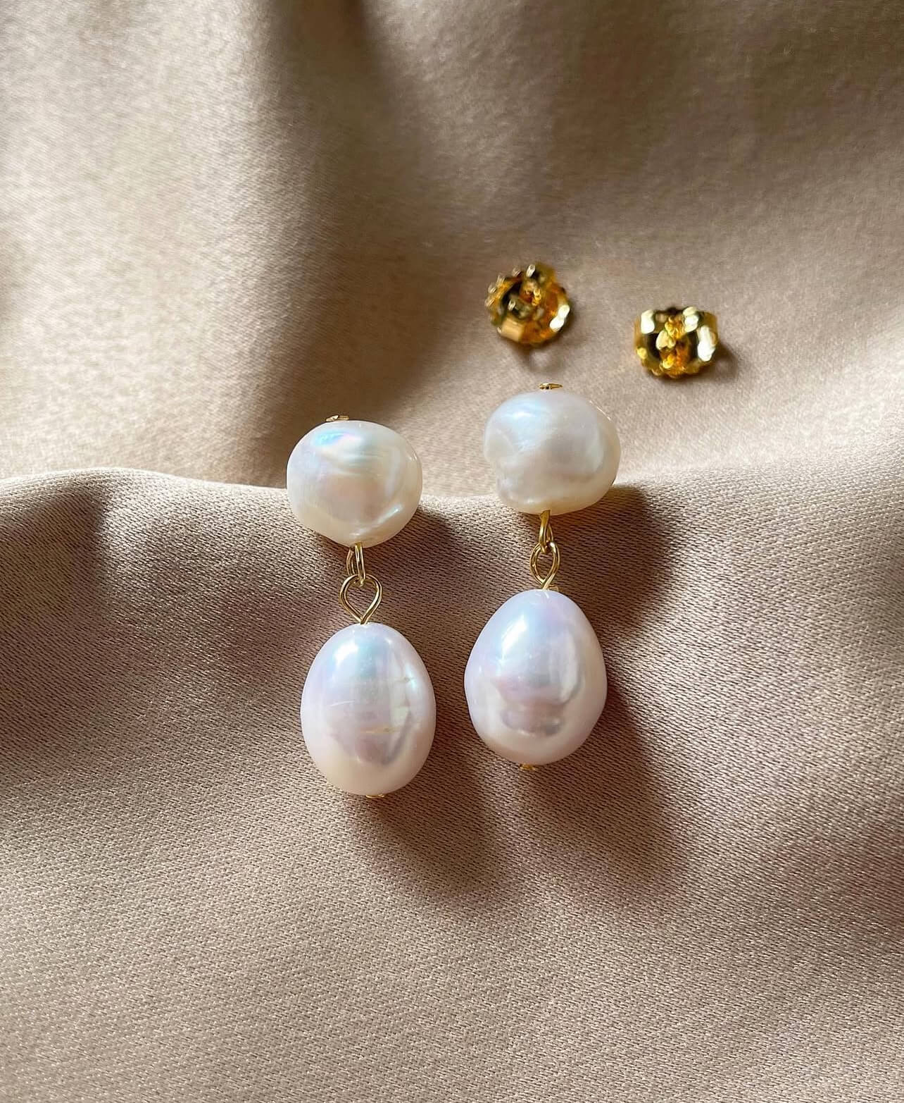 YSABELA Double Pearl Earrings