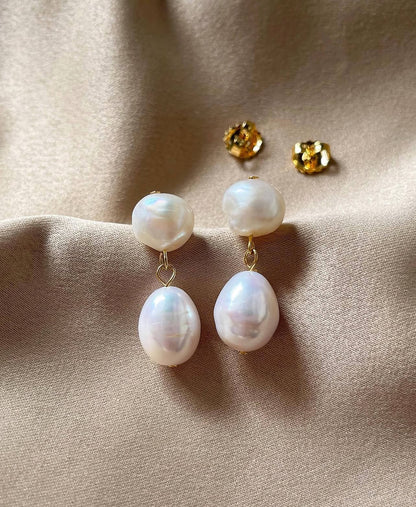 YSABELA Double Pearl Earrings